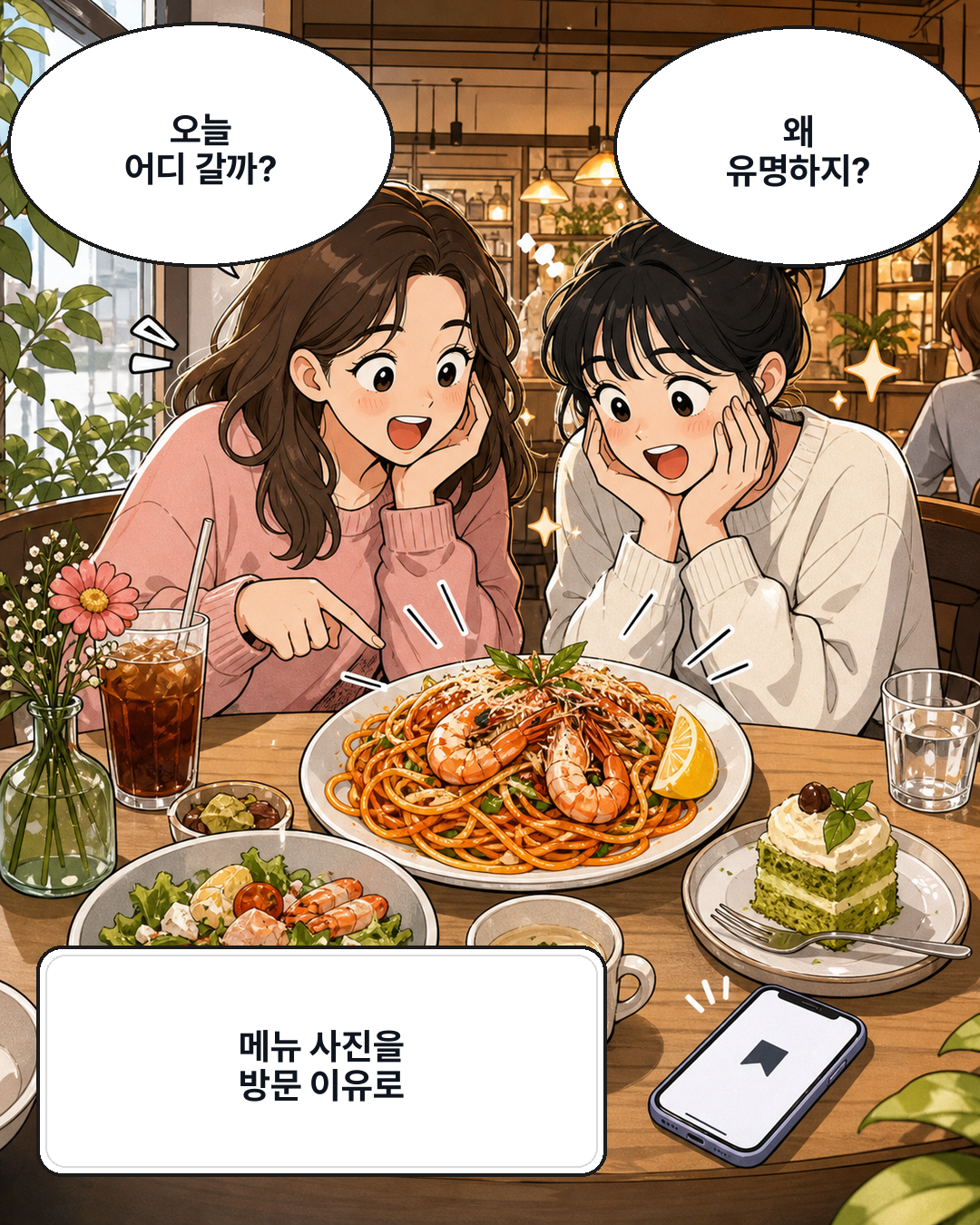 식당 카페 인스타툰 샘플